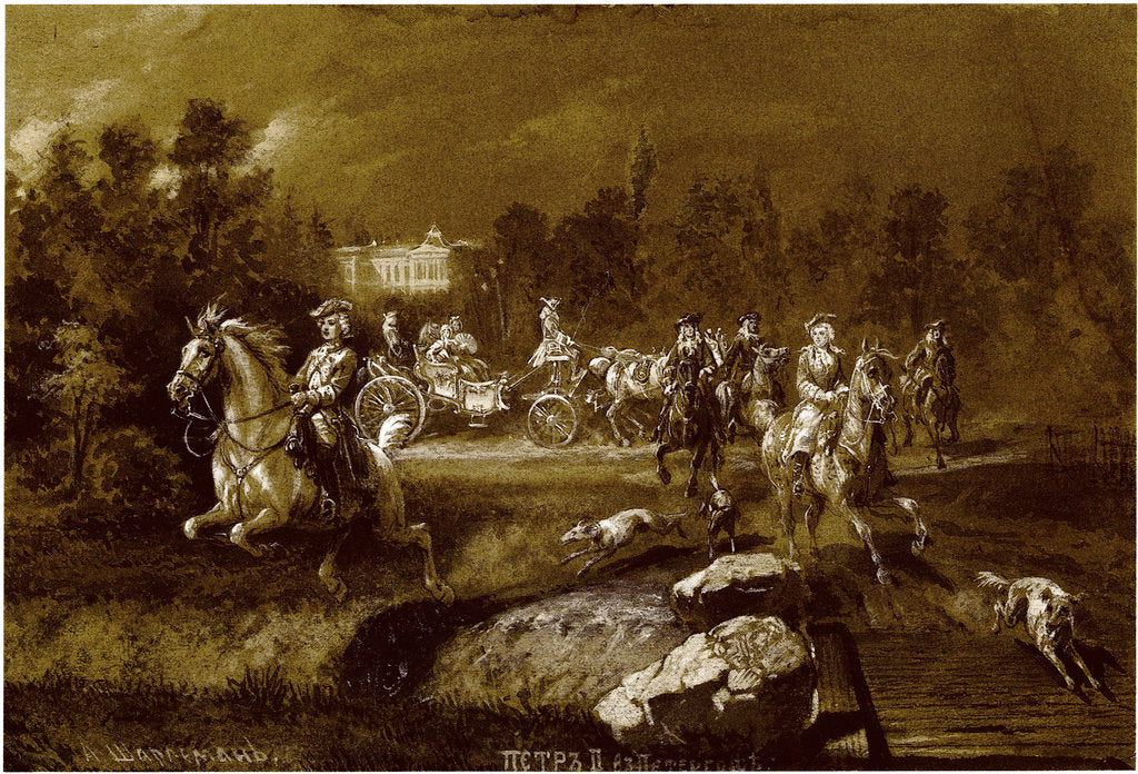 Detail of Peter II in Peterhof by Adolf Charlemagne