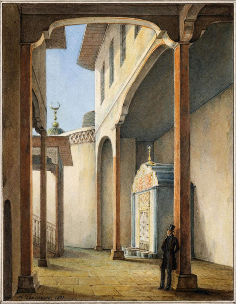 Detail of Poet Alexander Pushkin in the Palace of Bahçesaray, 1837 by Nikanor Grigoryevich Chernetsov