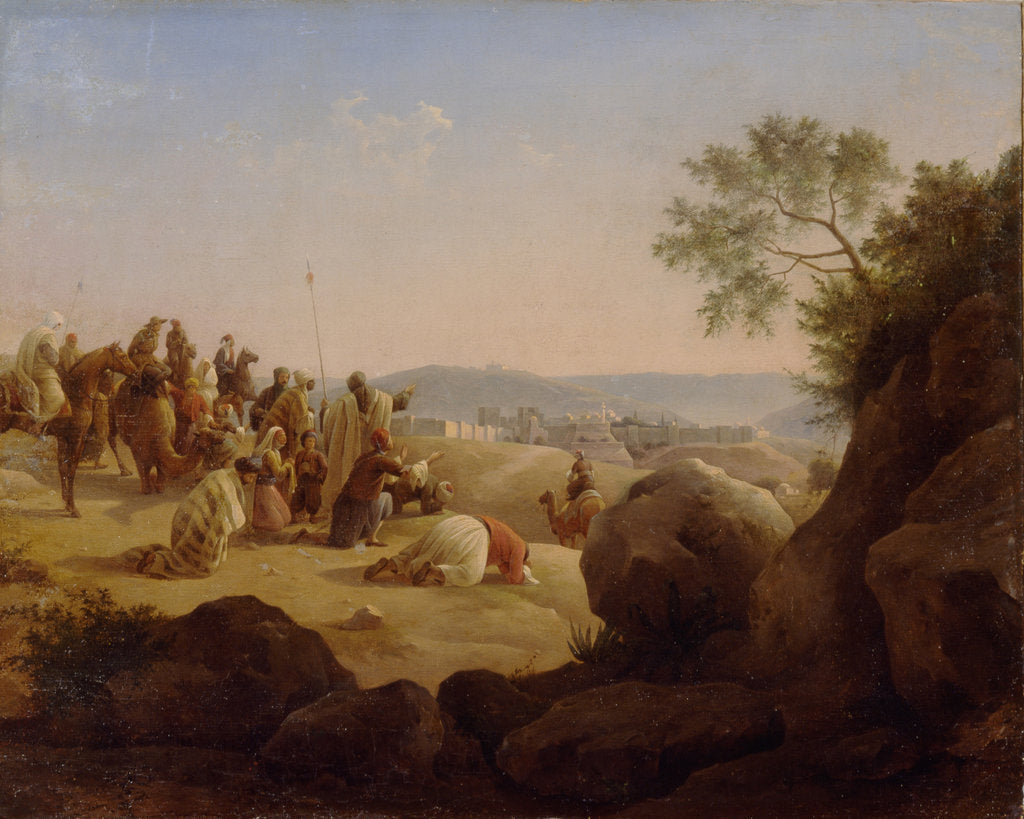 Detail of Pilgrims Before Jerusalem, 1831 by Nikanor Grigoryevich Chernetsov
