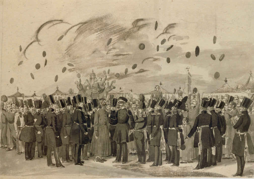 Detail of Grand Duke Mikhail Pavlovich Visiting the Camp of the Life-Guard Finland Regiment on July 8, 1837, 1837 by Pavel Andreyevich Fedotov