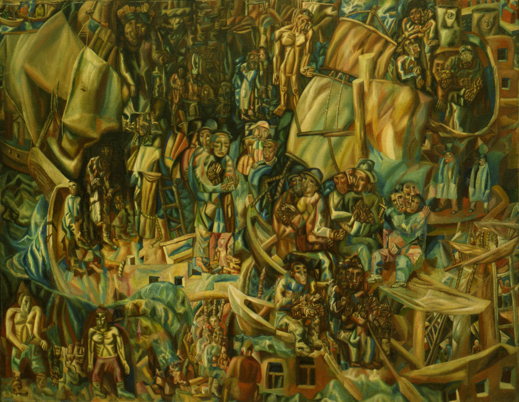 Detail of Composition. Ships, 1913-1915 by Pavel Nikolayevich Filonov