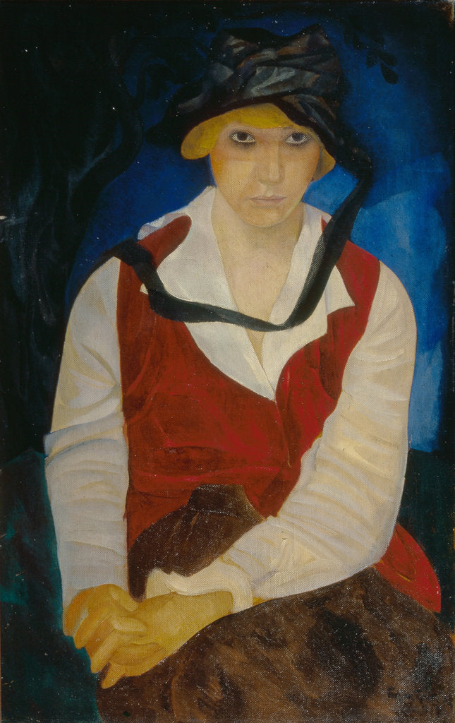 Detail of Portrait of the artists wife, 1917 by Boris Dmitryevich Grigoriev