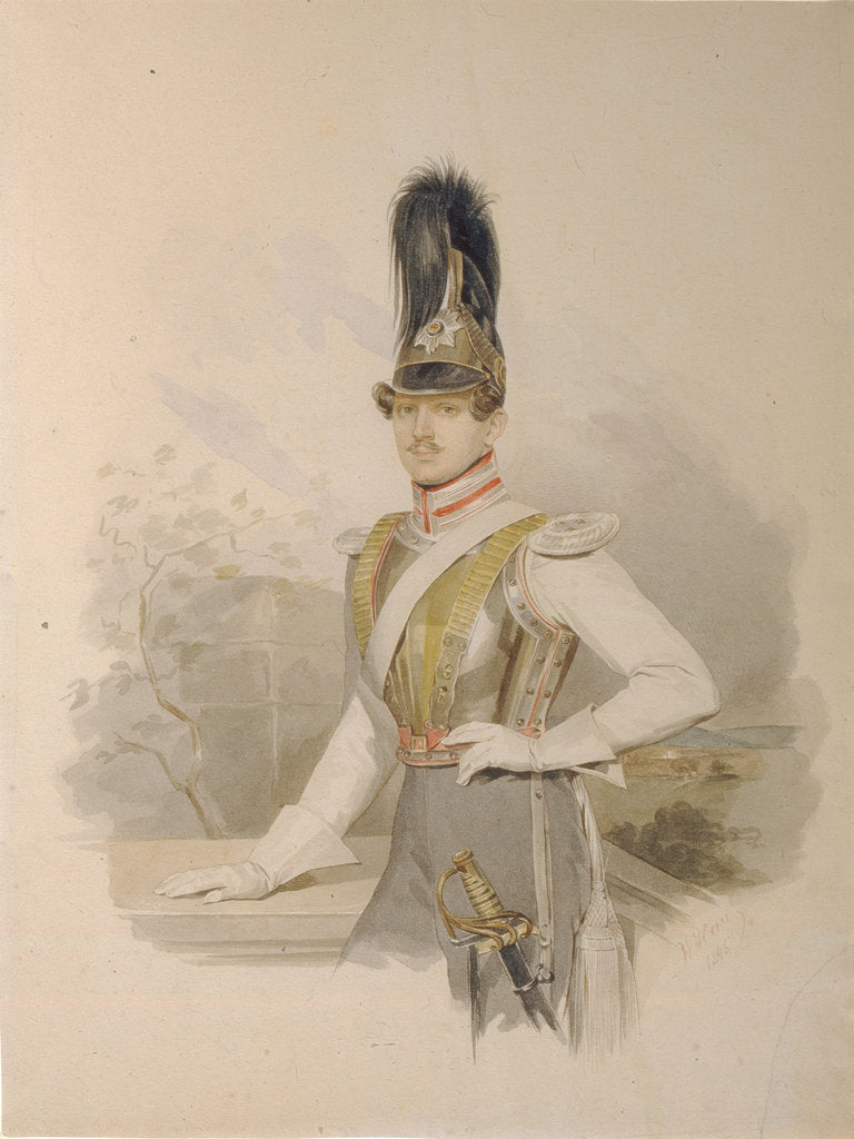 Detail of Portrait of Count Valentin Grigoryevich Stroganov, before 1832 by Vladimir Ivanovich Hau