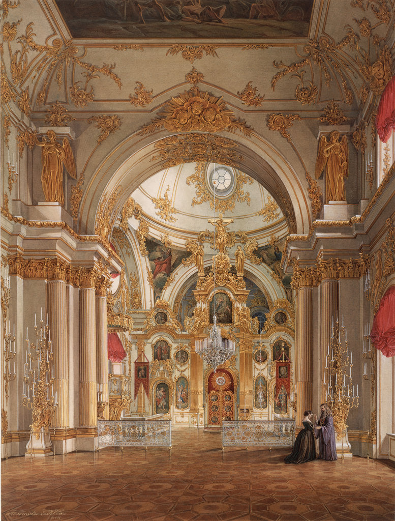 Detail of Interiors of the Winter Palace. The Cathedral in the Winter Palace, 1860s by Eduard Hau