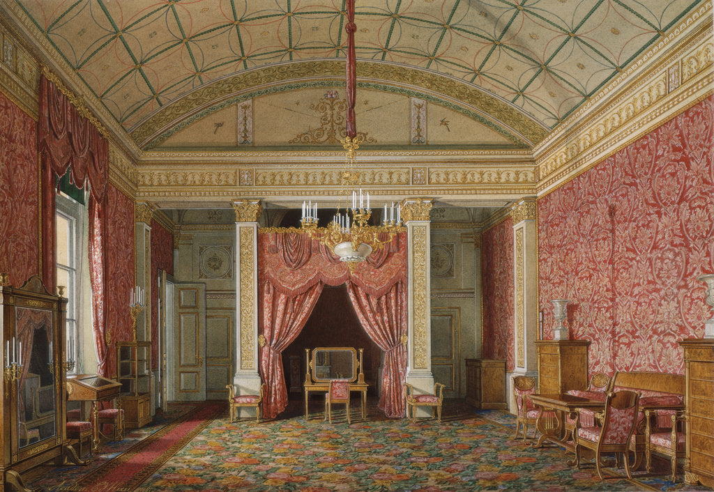 Detail of Interiors of the Winter Palace. The First Reserved Apartment. The Bedroom of Grand Princess Maria Nikolayevna, 1867 by Eduard Hau