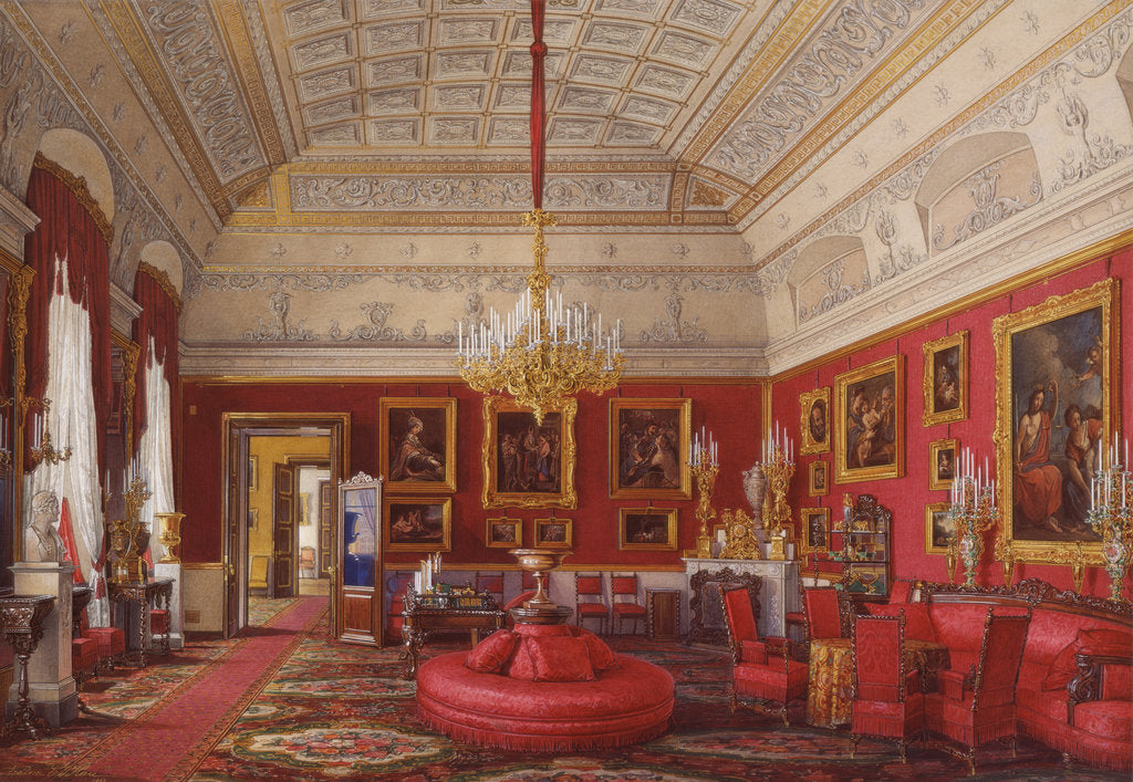 Detail of Interiors of the Winter Palace. The First Reserved Apartment. The Large Study of Grand Princess Maria Nikolayevna, 1867 by Eduard Hau