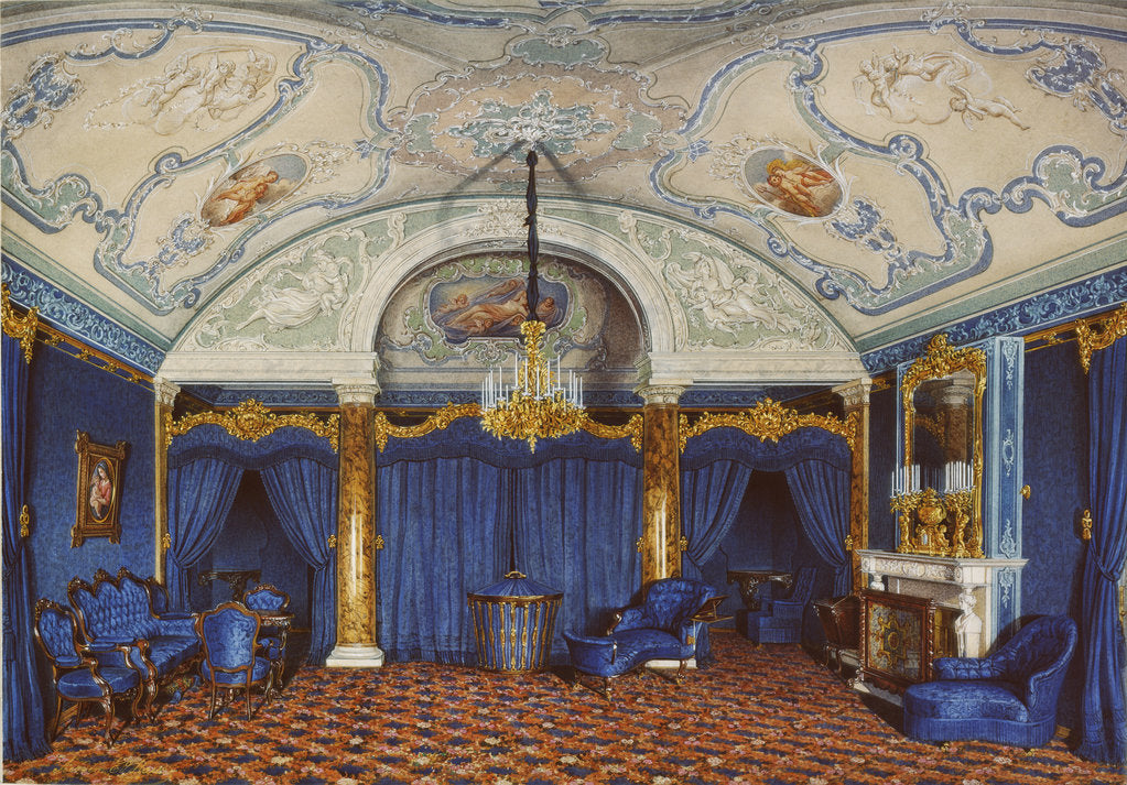 Detail of Interiors of the Winter Palace. The Fourth Reserved Apartment. A Bedroom, 1868 by Eduard Hau
