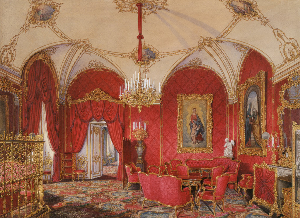 Detail of Interiors of the Winter Palace. The Fourth Reserved Apartment. The Corner Room, 1868 by Eduard Hau