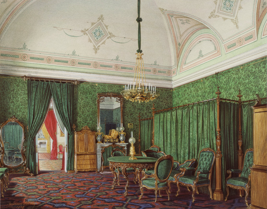 Detail of Interiors of the Winter Palace. The Third Reserved Apartment. A Bedroom, 1873 by Eduard Hau