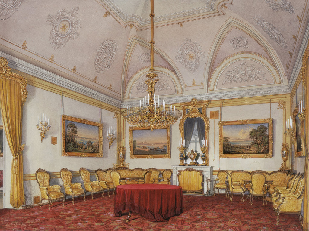 Detail of Interiors of the Winter Palace. The Third Reserved Apartment. The Drawing Room, 1872 by Eduard Hau