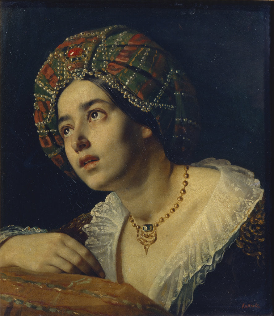 Detail of A Turkish woman by Yakov Fyodorovich Kapkov