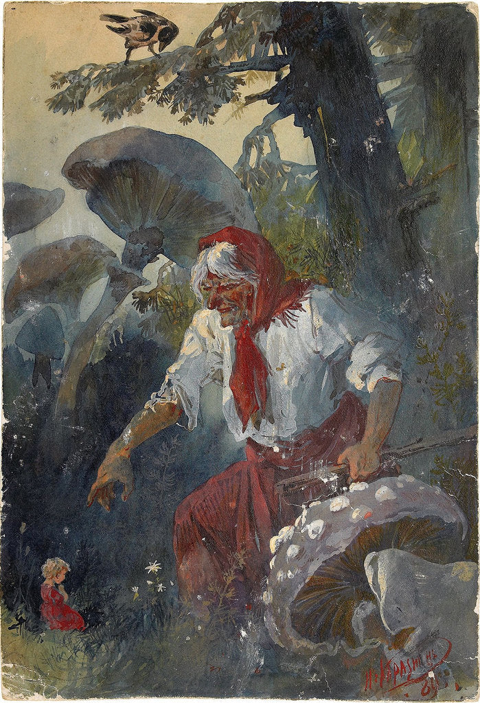 Detail of Baba Yaga, 1889 by Nikolai Nikolayevich Karasin