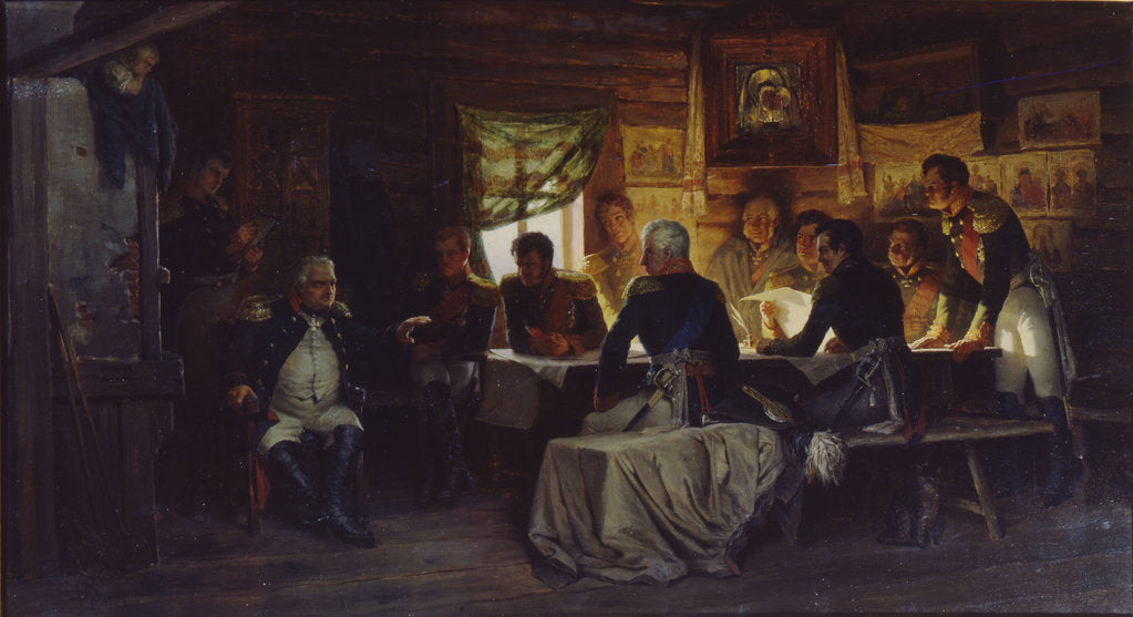 Detail of The military council in the village of Fili near Moscow on September 13th, 1812, 1882 by Alexei Danilovich Kivshenko