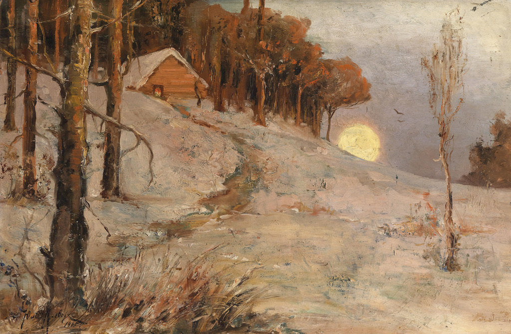 Detail of Winter Forest In A Rays Of Evening Sun, 1902 by Juli Julievich von Klever