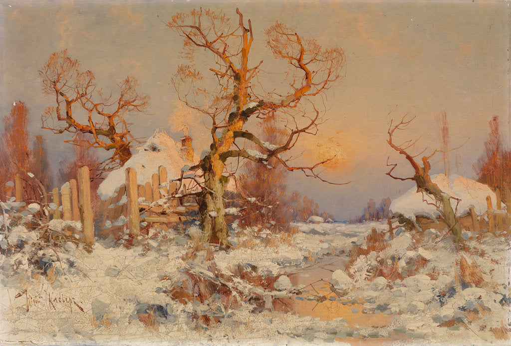 Winter Landscape in the Evening Sun by Juli Julievich von Klever