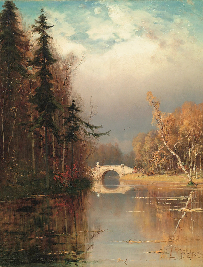 Detail of Park in Autumn, 1893 by Juli Julievich von Klever