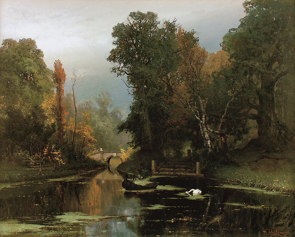 Detail of Overgrown pond (Gatchina park), 1878 by Juli Julievich von Klever