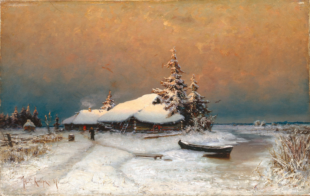 Detail of Winter Sunset, 1887 by Juli Julievich von Klever