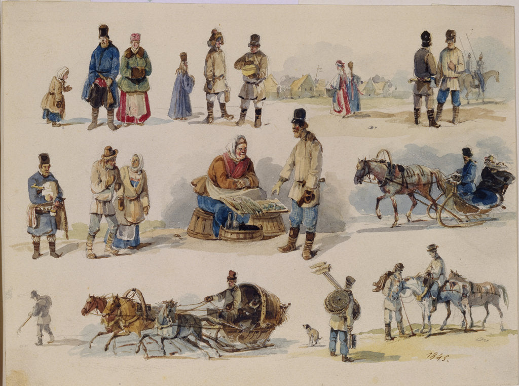 Detail of Folk Types of Russia, 1845 by Karl Ivanovich Kolmann