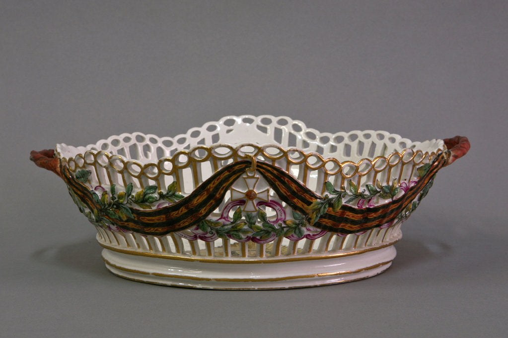 Detail of Bread Basket  from the Porcelain Dinner Service of the Order of Saint George the Triumphant (Gardner Porcelain Factory), 1777 by Gavriil Ignatievich Kozlov