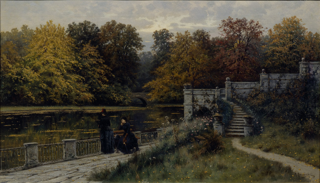 Detail of The Lazienki Park, 1886 by Konstantin Yakovlevich Kryzhitsky