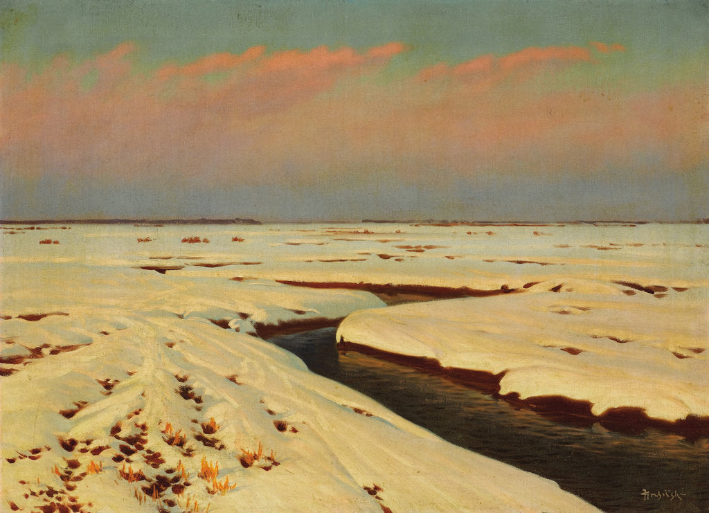Detail of Winter Landscape by Konstantin Yakovlevich Kryzhitsky