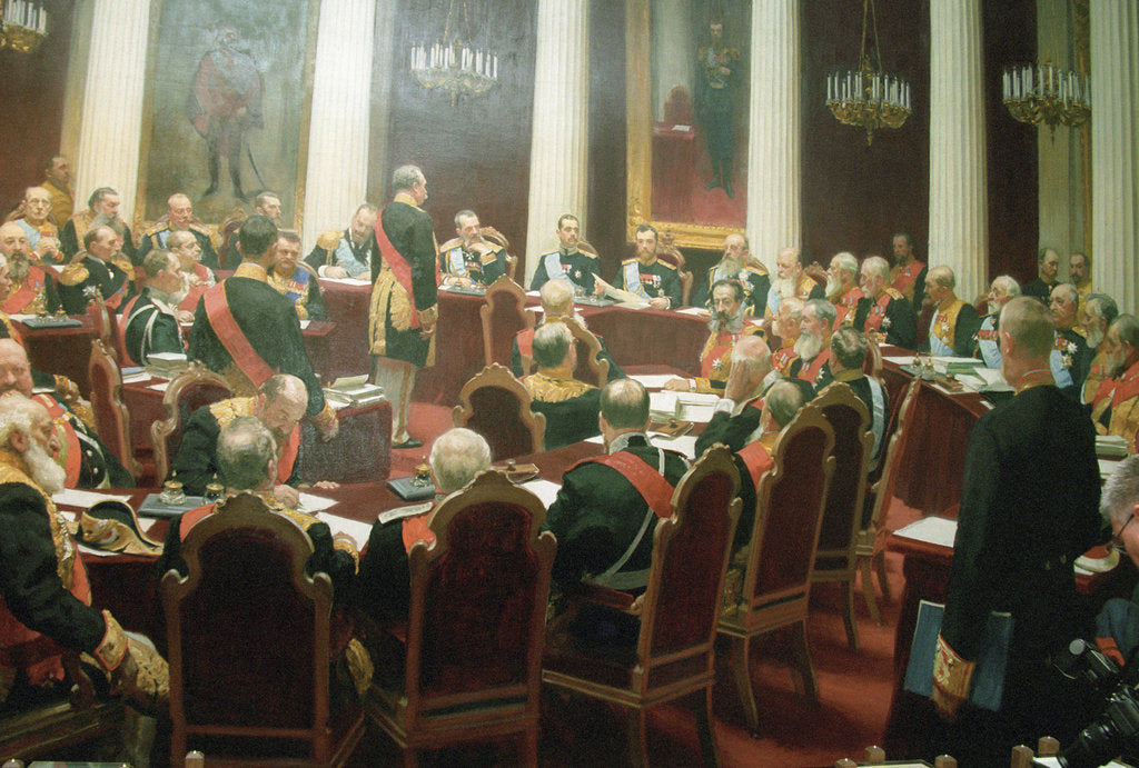 Detail of The ceremonial session of the State Council of Imperial Russia on May 7, 1901, 1903 by Ivan Semyonovich Kulikov