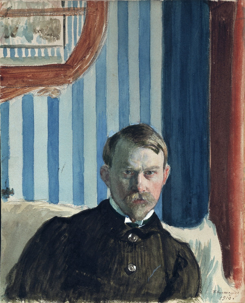 Detail of Self-portrait, 1910 by Boris Michaylovich Kustodiev