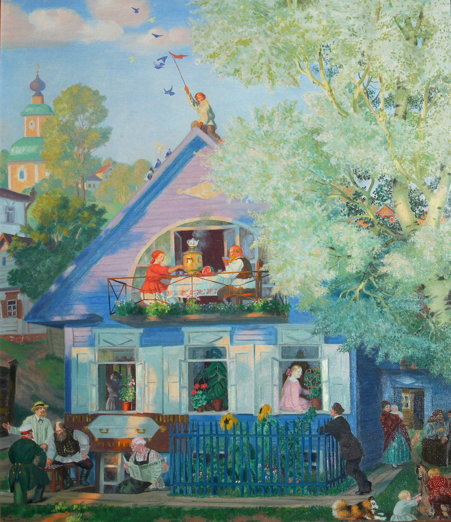 Detail of Small Blue House, 1920 by Boris Michaylovich Kustodiev