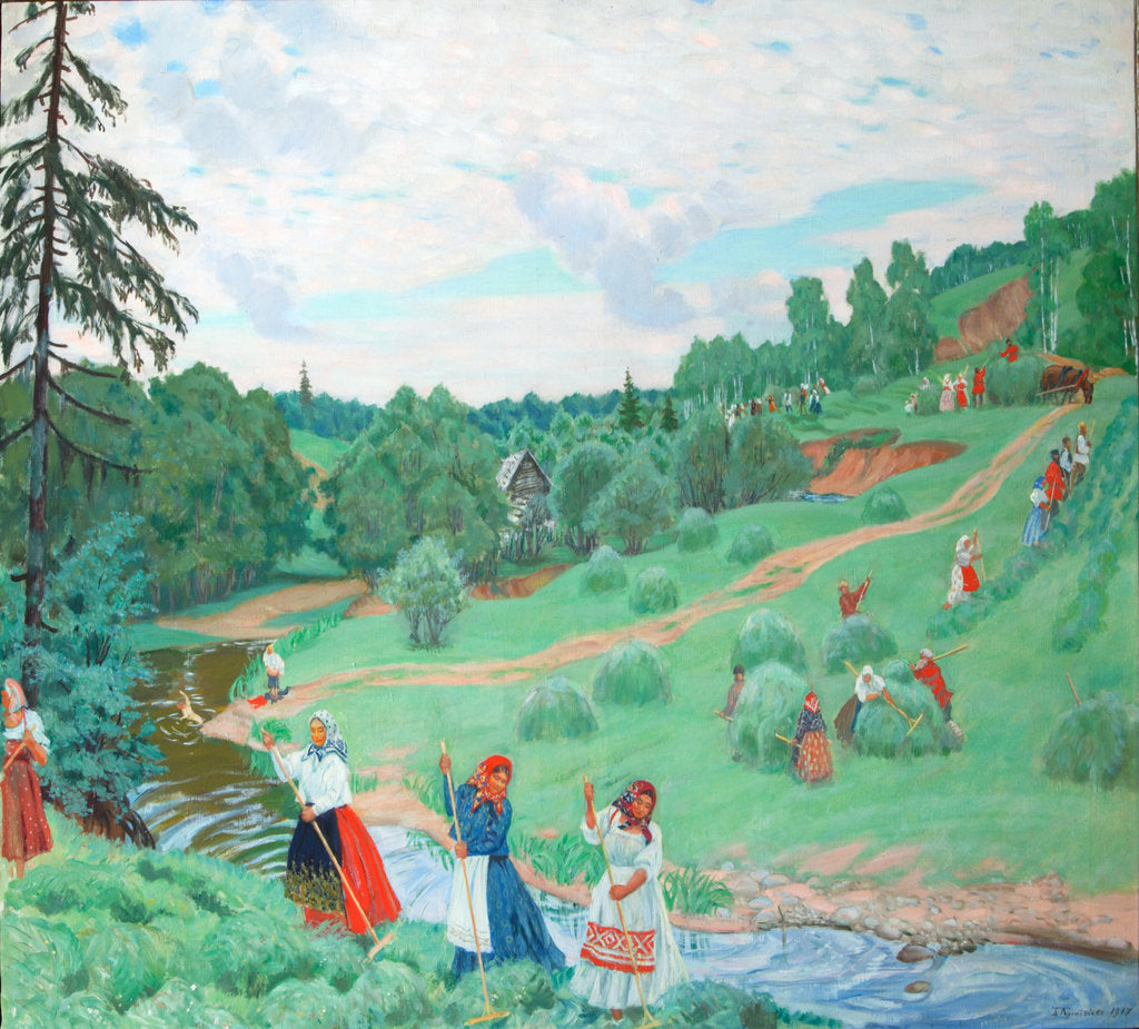 Detail of Hay Making, 1917 by Boris Michaylovich Kustodiev