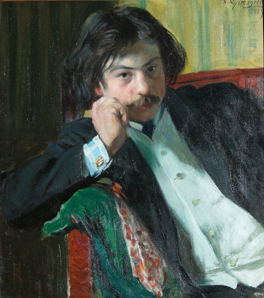 Detail of Portrait of the poet Janko Lavrin, 1909 by Boris Michaylovich Kustodiev