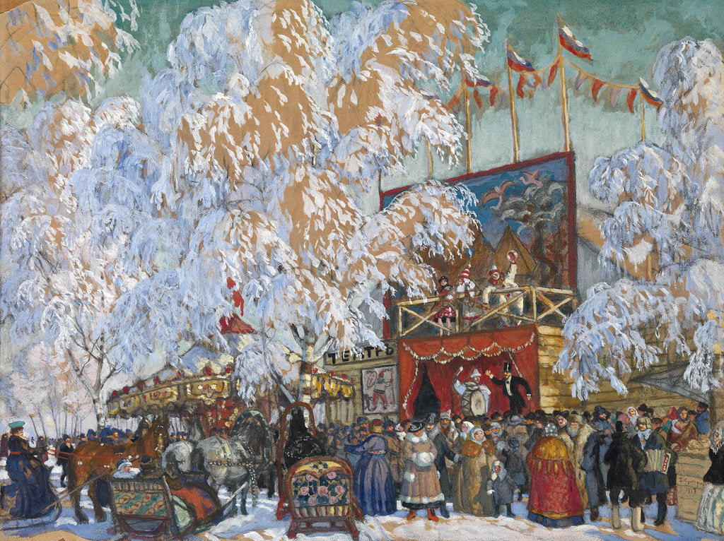 Detail of Show-booths, 1917 by Boris Michaylovich Kustodiev
