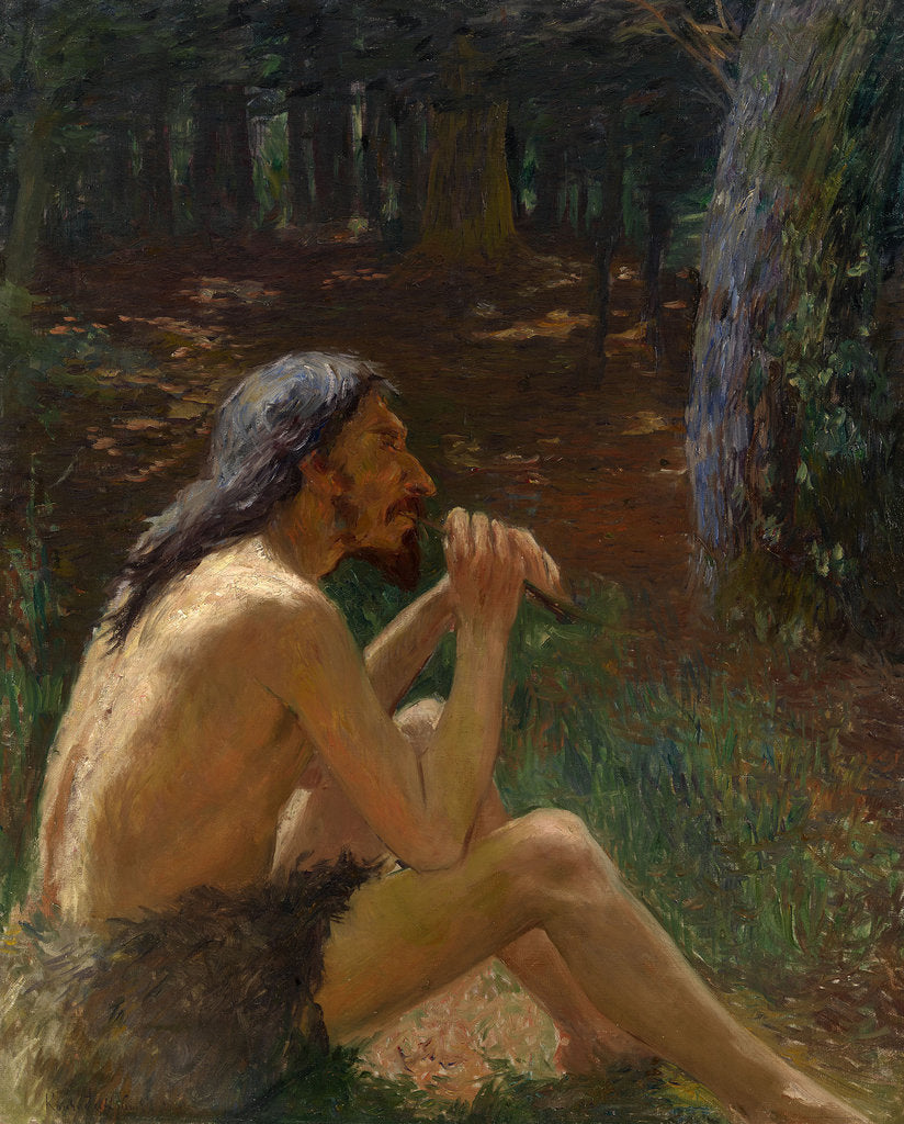 Detail of Caveman Playing the Flute by Konstantin Pavlovich Kuznetsov