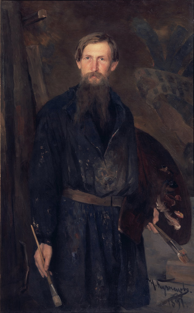 Detail of Portrait of the artist Viktor Vasnetsov, 1891 by Nikolai Dmitrievich Kuznetsov