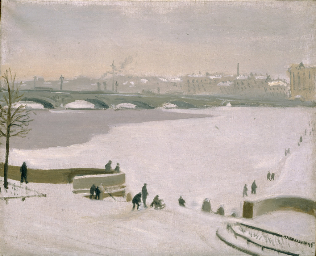 Detail of Crossing the frozen Neva River, 1935 by Nikolay Fyodorovich Lapshin