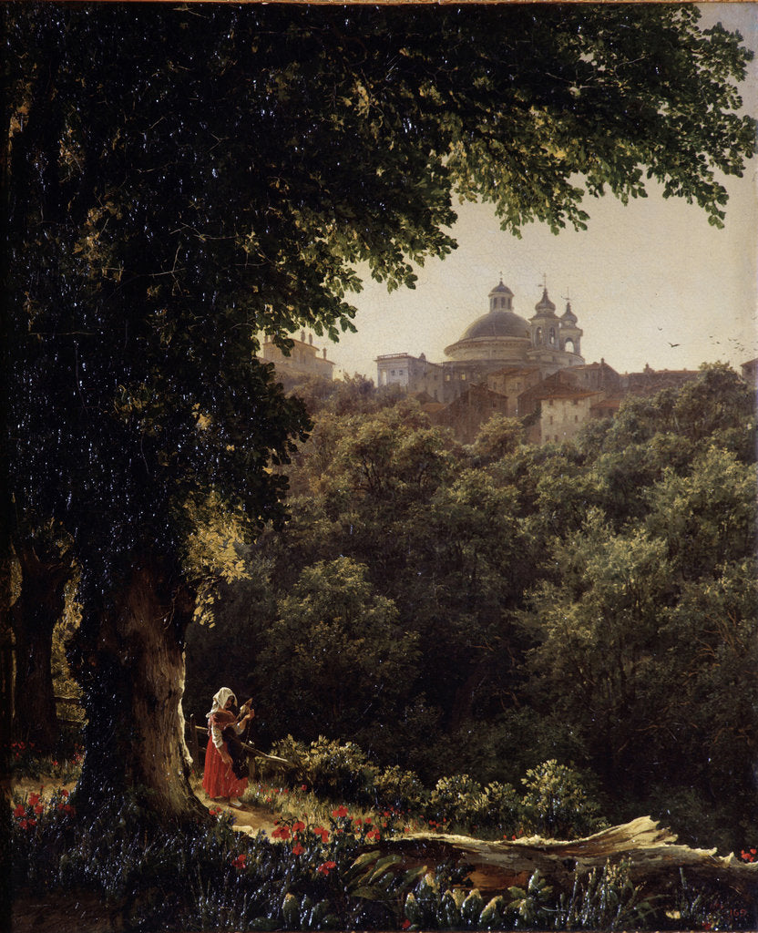 Detail of Ariccia near Rome, 1836 by Mikhail Ivanovich Lebedev
