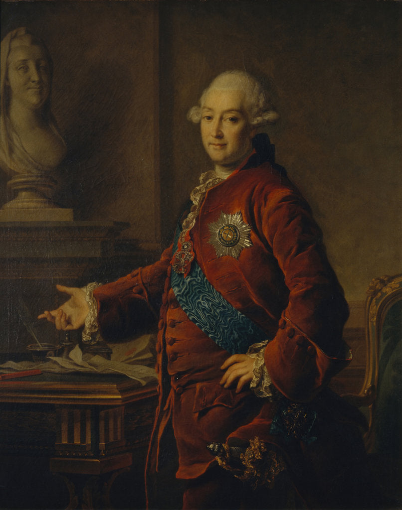 Detail of Portrait of Vice-Chancellor Prince Alexander Mikhaylovich Golitsyn, 1772 by Dmitri Grigorievich Levitsky