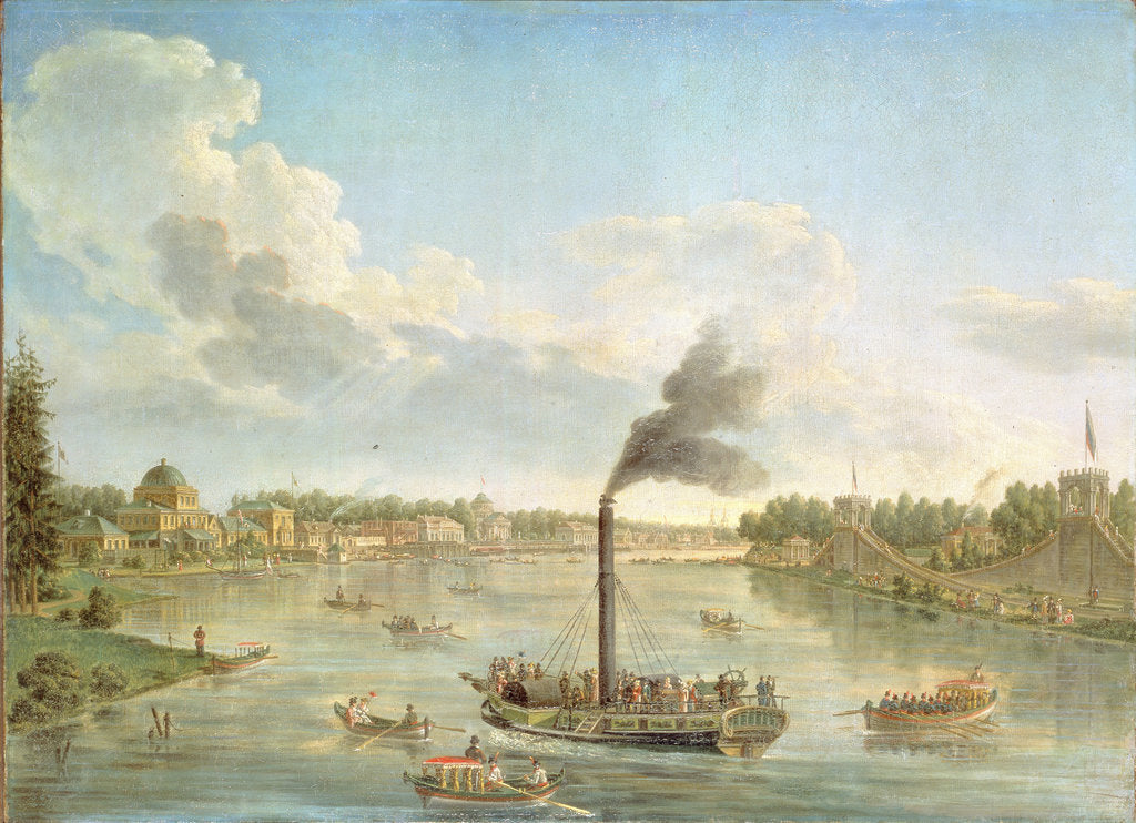 Detail of Grand Peterhof Palace at the Gulf of Finland, 1761 by Mikhail Ivanovich Makhaev
