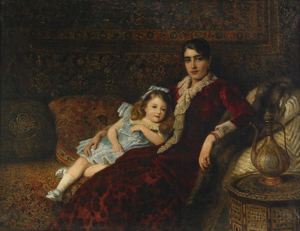 Detail of Interior with Mother and Daughter, 1884 by Konstantin Yegorovich Makovsky