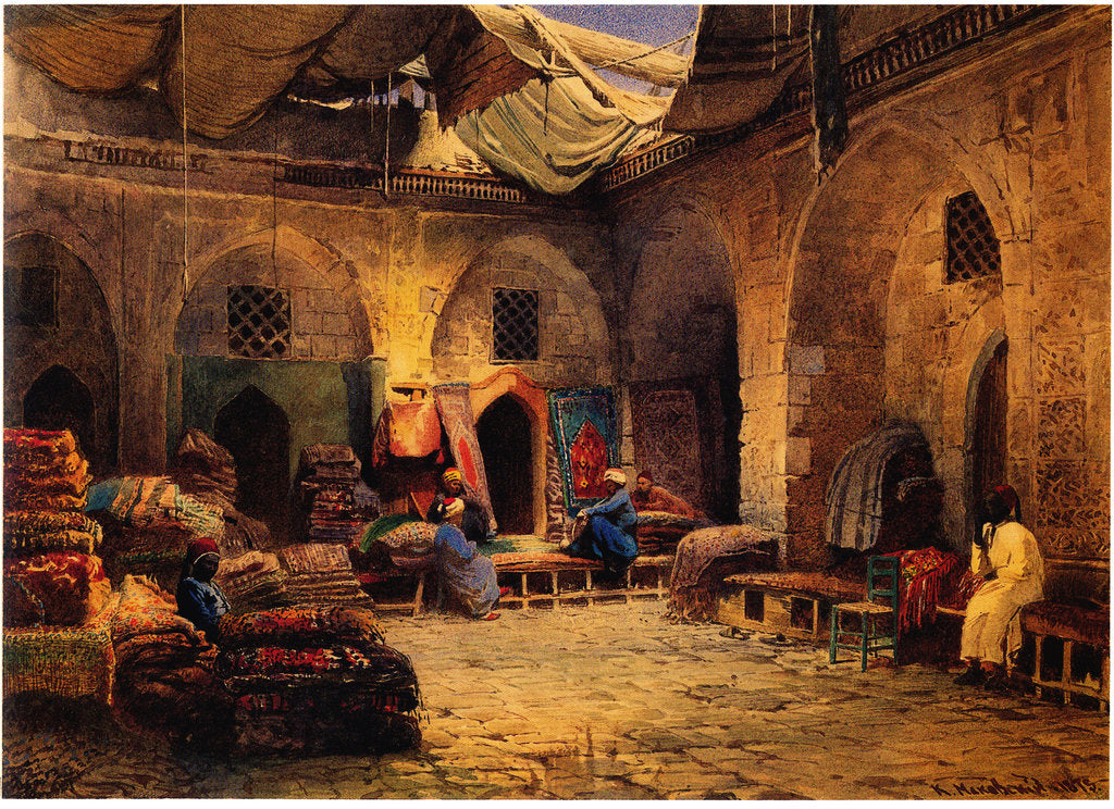 Detail of The Carpet Shop in Cairo, 1875 by Konstantin Yegorovich Makovsky