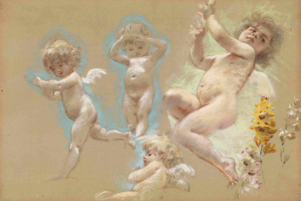 Detail of Putti. Interior Décor of the Baron von Dervis Mansion in Petersburg by Konstantin Yegorovich Makovsky