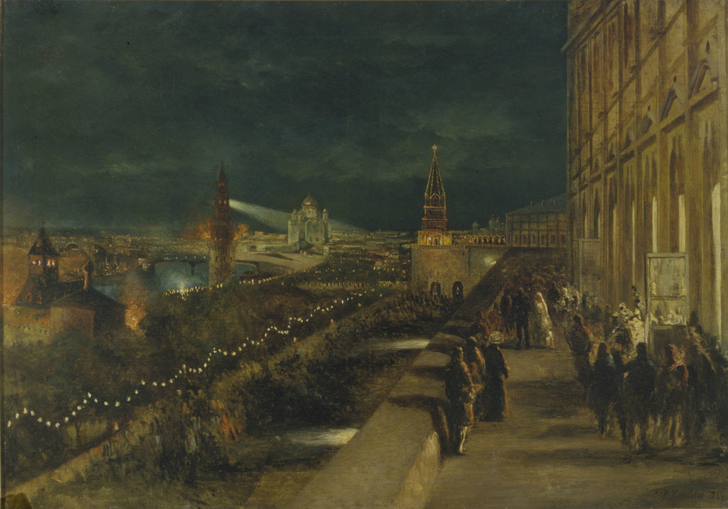 Detail of Illumination of Moscow on the occasion of the Coronation of Emperor Alexander III on 15th May 1883, 1883 by Nikolai Yegorovich Makovsky