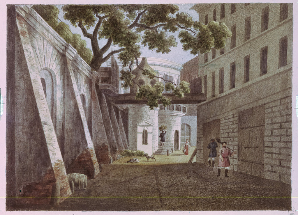 Detail of The Court of the Pavel Gagarins House by Andrei Yefimovich Martynov