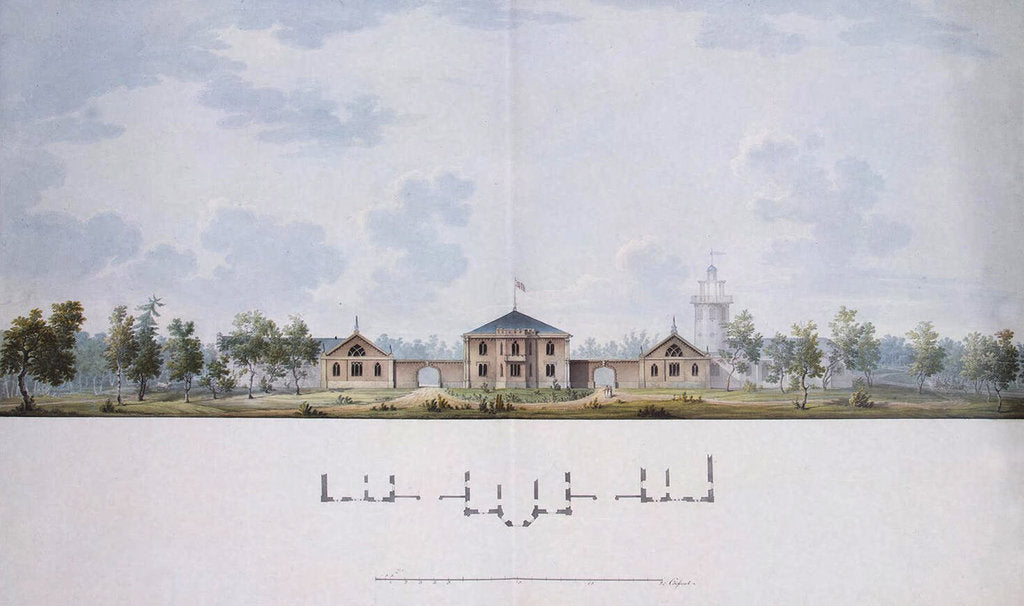 Detail of Design for a Farm in the Alexander Park at Tsarskoye Selo, 1818 by Adam Menelaws