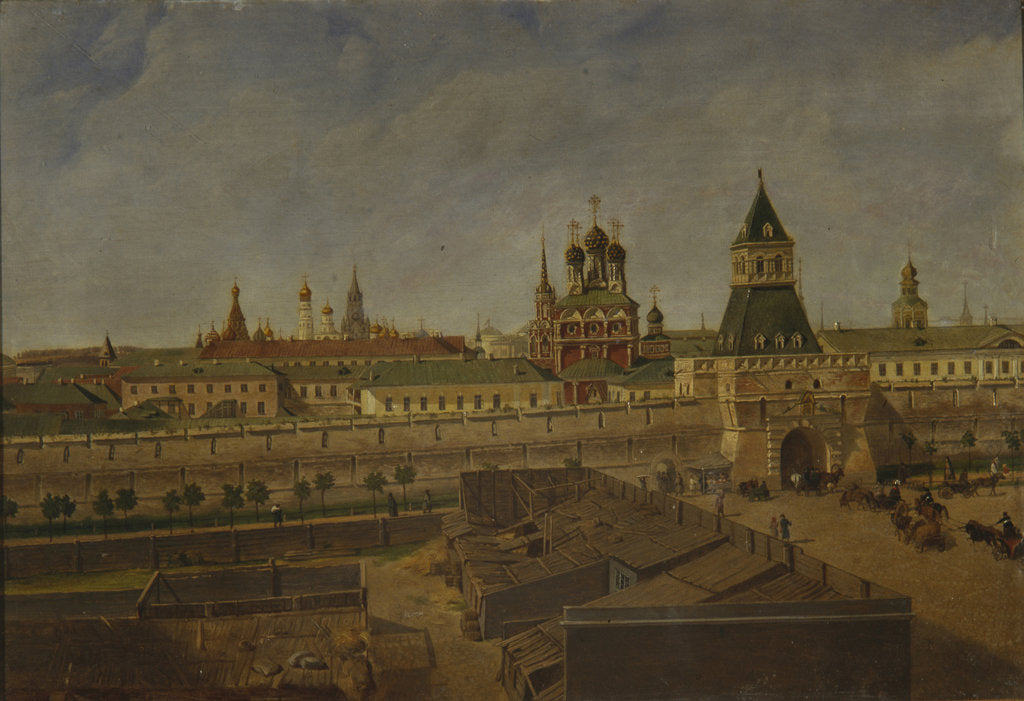 Detail of The Ilyinsky Gates in Moscow, Mid of the 19th cen by Pyotr Ivanovich Moiseyev