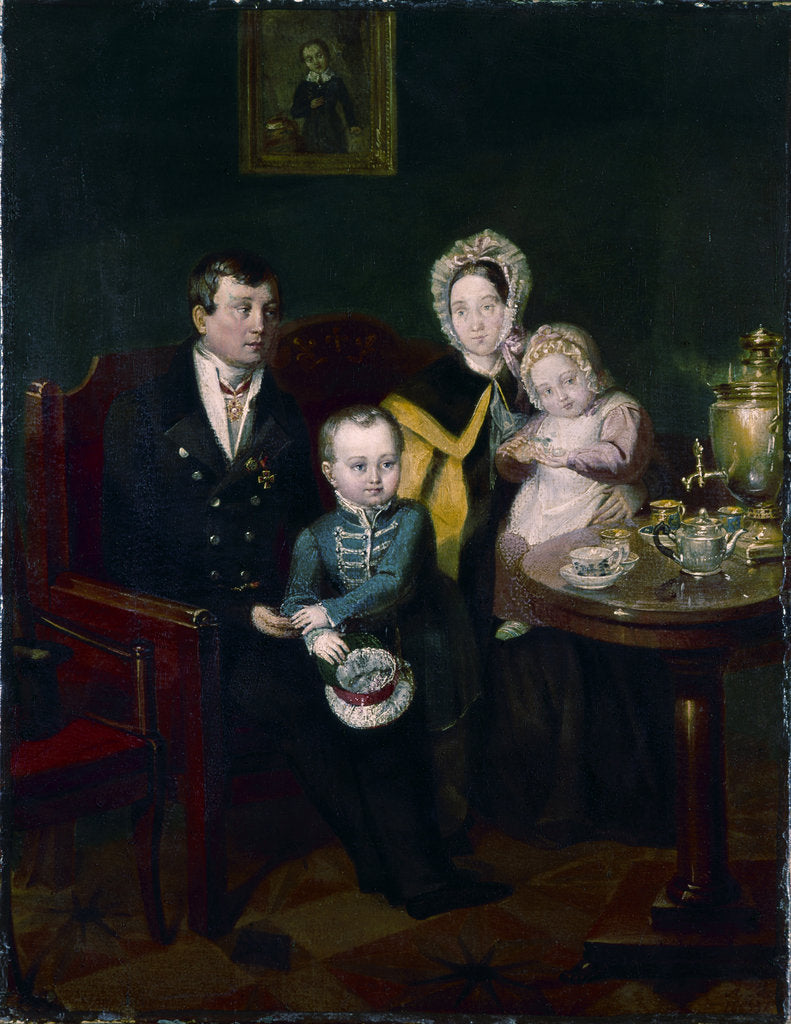 Detail of Family portrait, 1837 by Apollon Nikolayevich Mokritsky