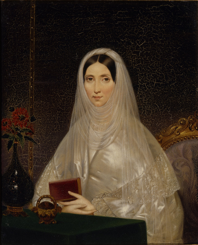 Detail of Portrait of Countess Tatyana Golitsyna (Potemkina), 1840s by Timofei Andreyevich Neff