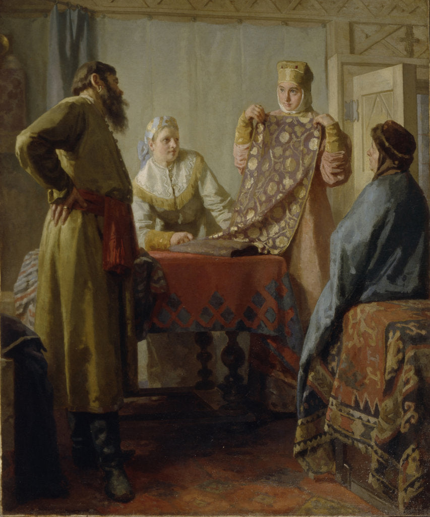 Detail of Scene from everyday life of the 17th century, Mid of the 19th cen by Nikolai Vasilyevich Nevrev
