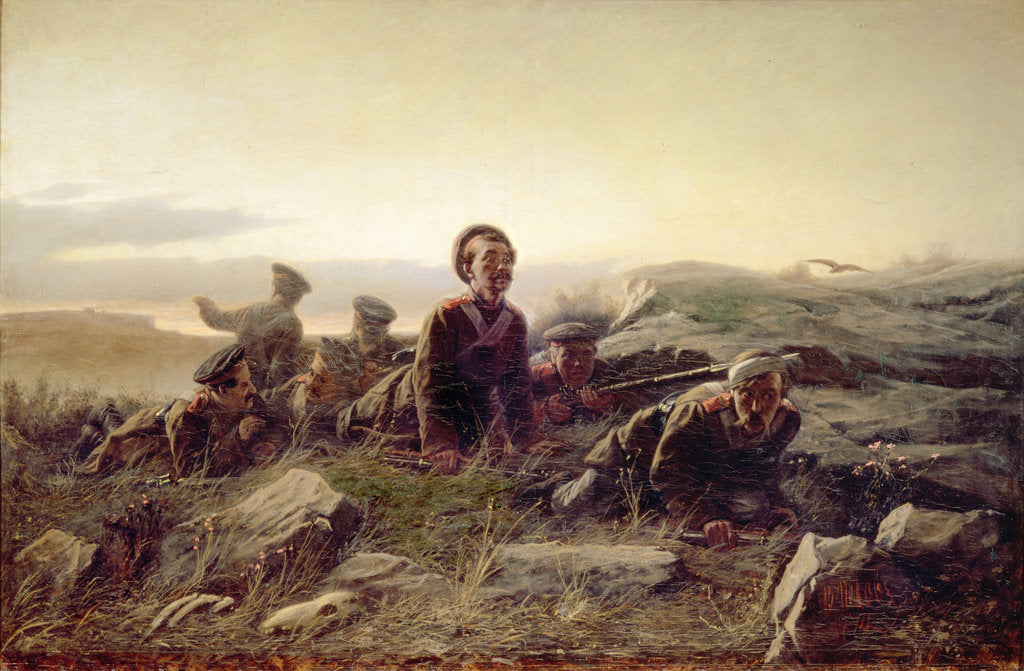 Detail of Plastuns at Sevastopol, 1874 by Vasili Grigoryevich Perov