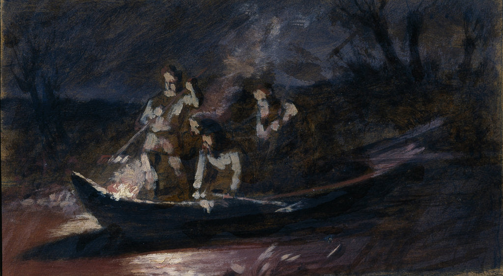Detail of Night spear fishing, 1870s by Vasili Grigoryevich Perov